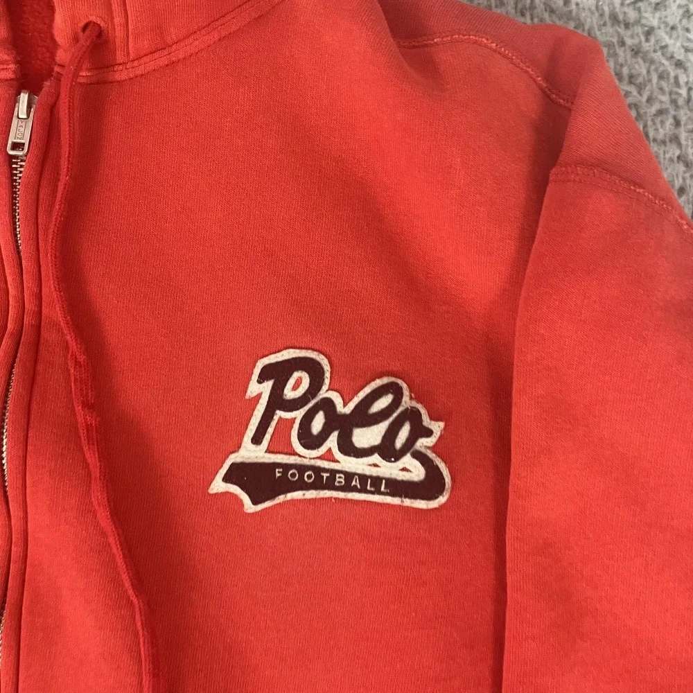 Polo Ralph‎ Lauren Hoodie Sweatshirt Mens XLT Tall Red Full Zip Polo Football